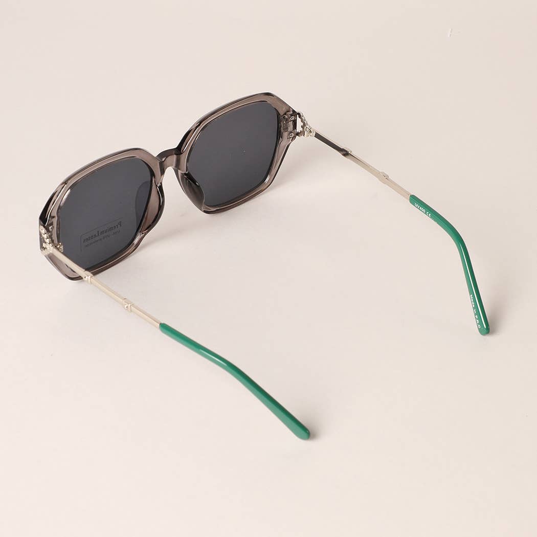 Hexagon Multi-Toned Large Lenses Sunglasses
