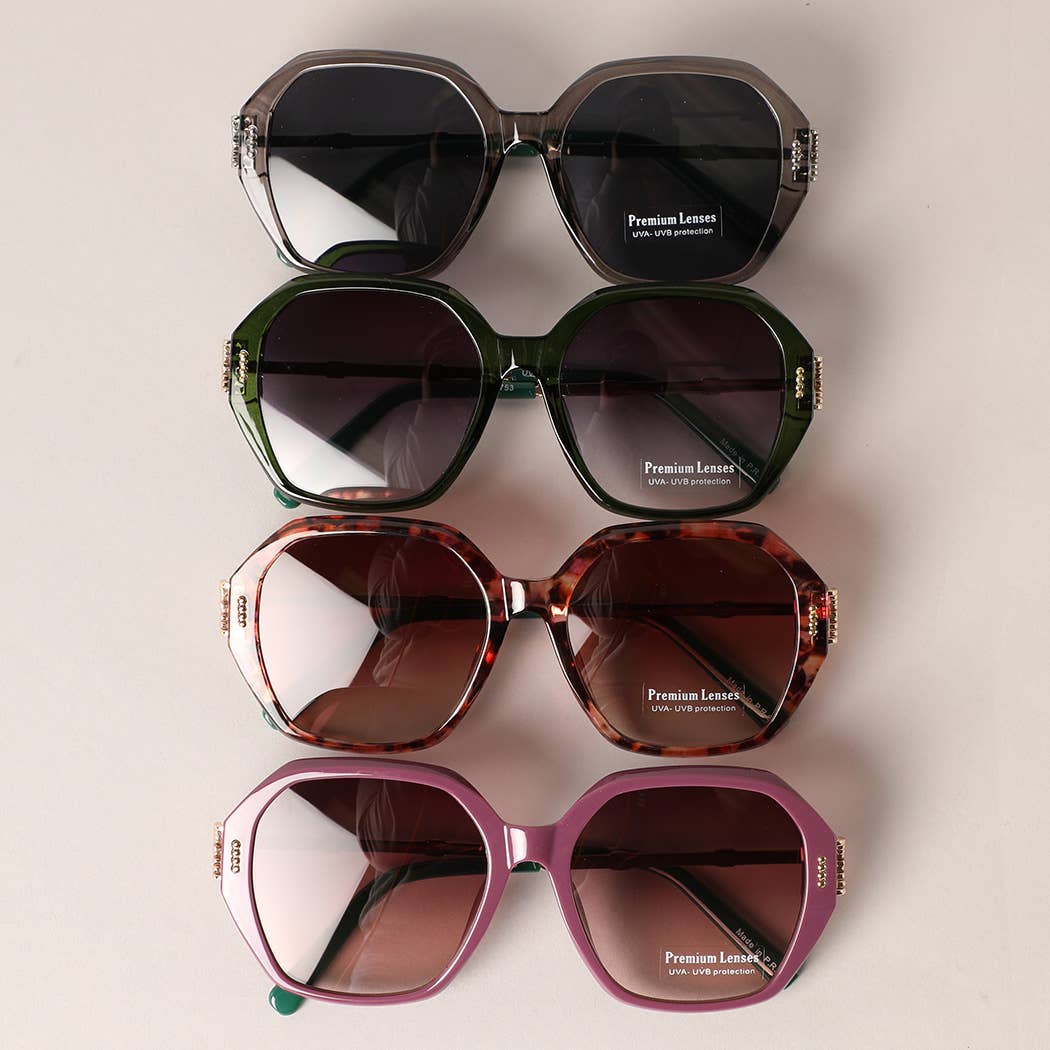Hexagon Multi-Toned Large Lenses Sunglasses