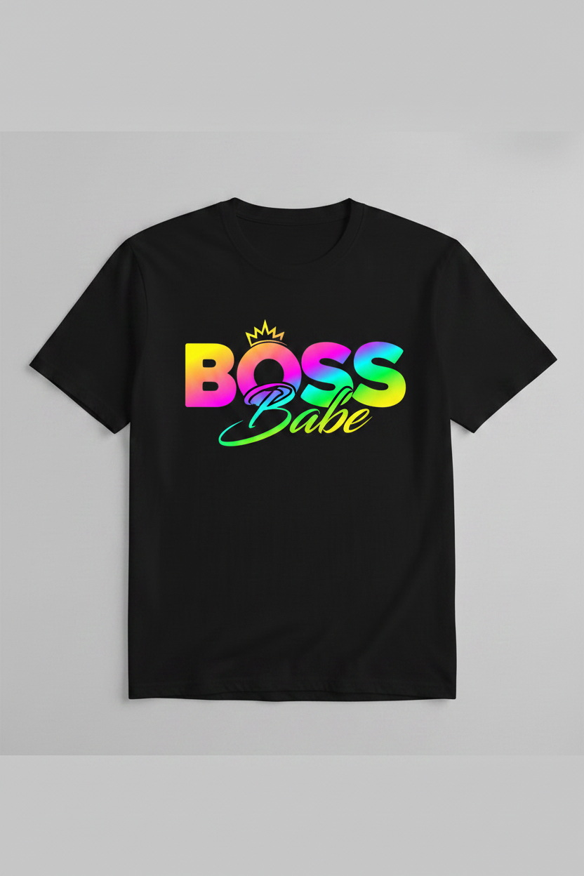 Ladies “Boss Babe” Blavk Graphic Tee