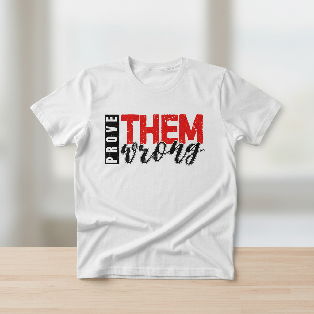 “Prove Them Wrong” White Graphic Tee