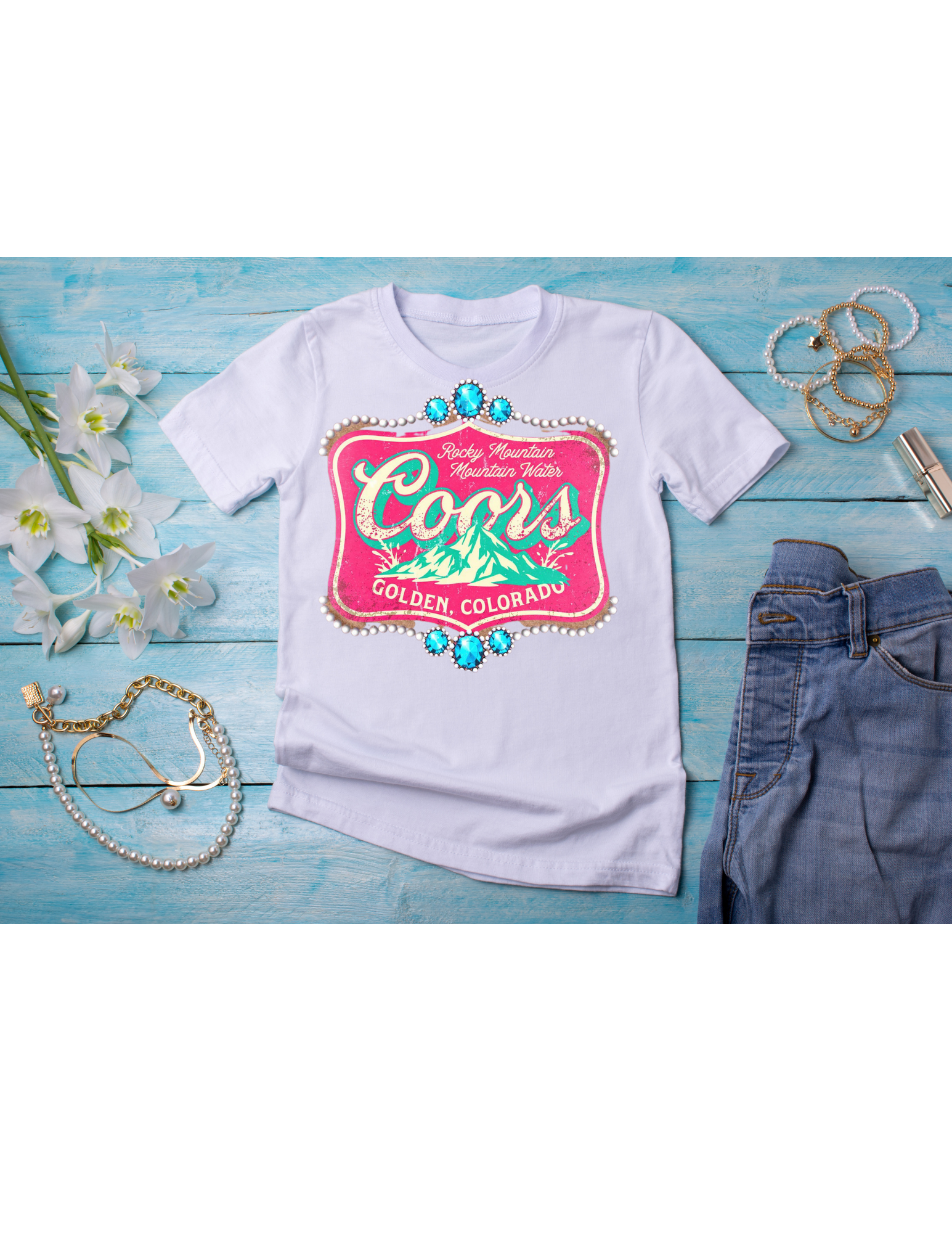 Ladies White “Coors” Comfy Tee