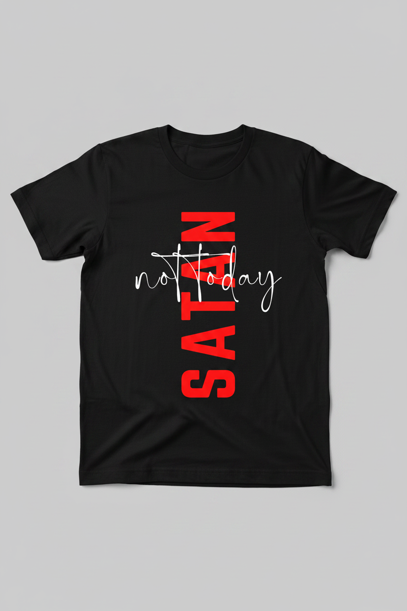 “Not-Today SATAN” Blavk Graphic Tee