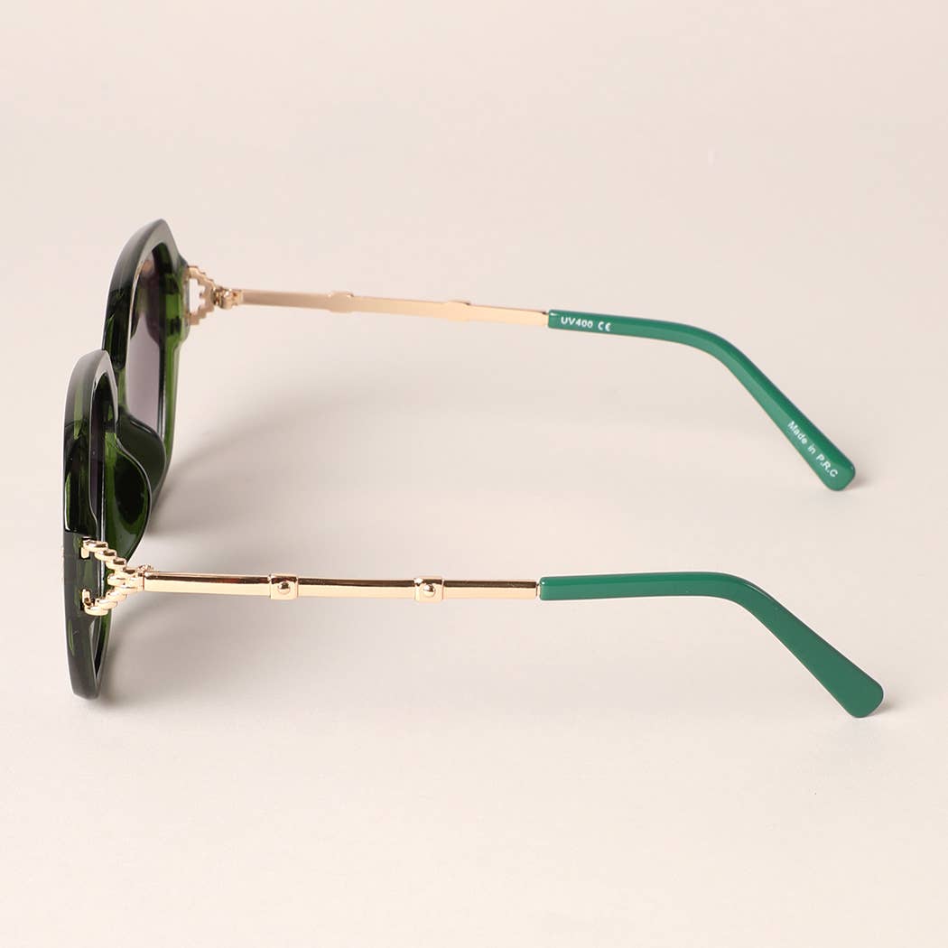 Hexagon Multi-Toned Large Lenses Sunglasses